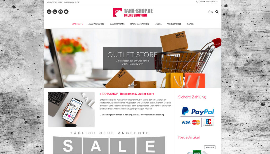 TAHA-SHOP.DE | Online Shop – Restposten – Outlet Store